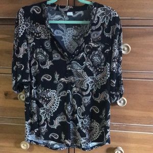 Black paisley blouse